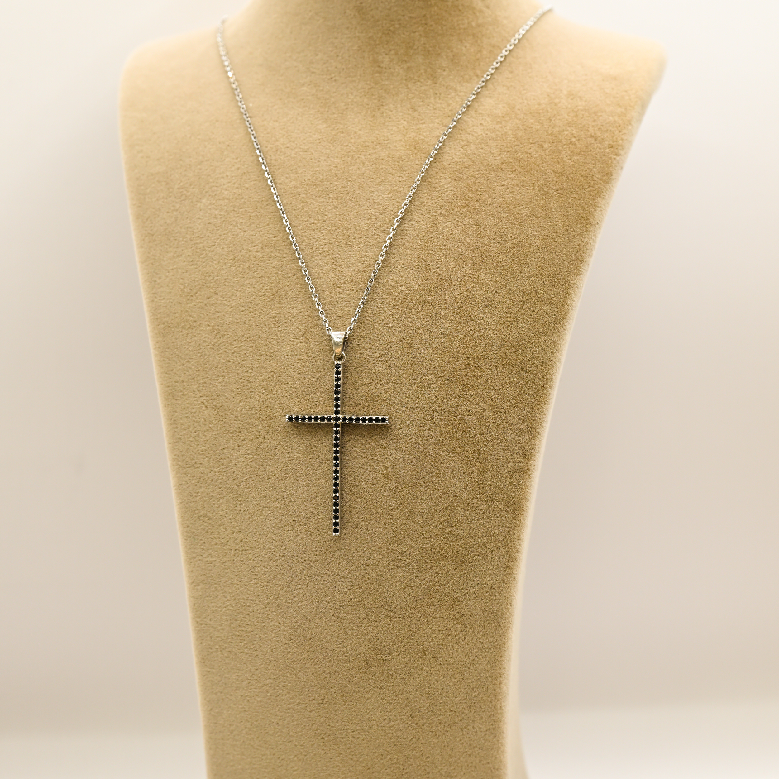 "BLACK DIVINE CROSS" NECKLACE